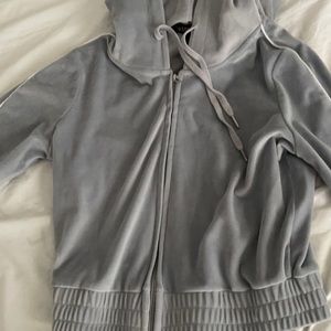 grey velvet hoodie